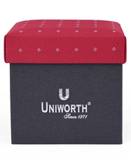 Maroon Geometric Cufflink Tie Set