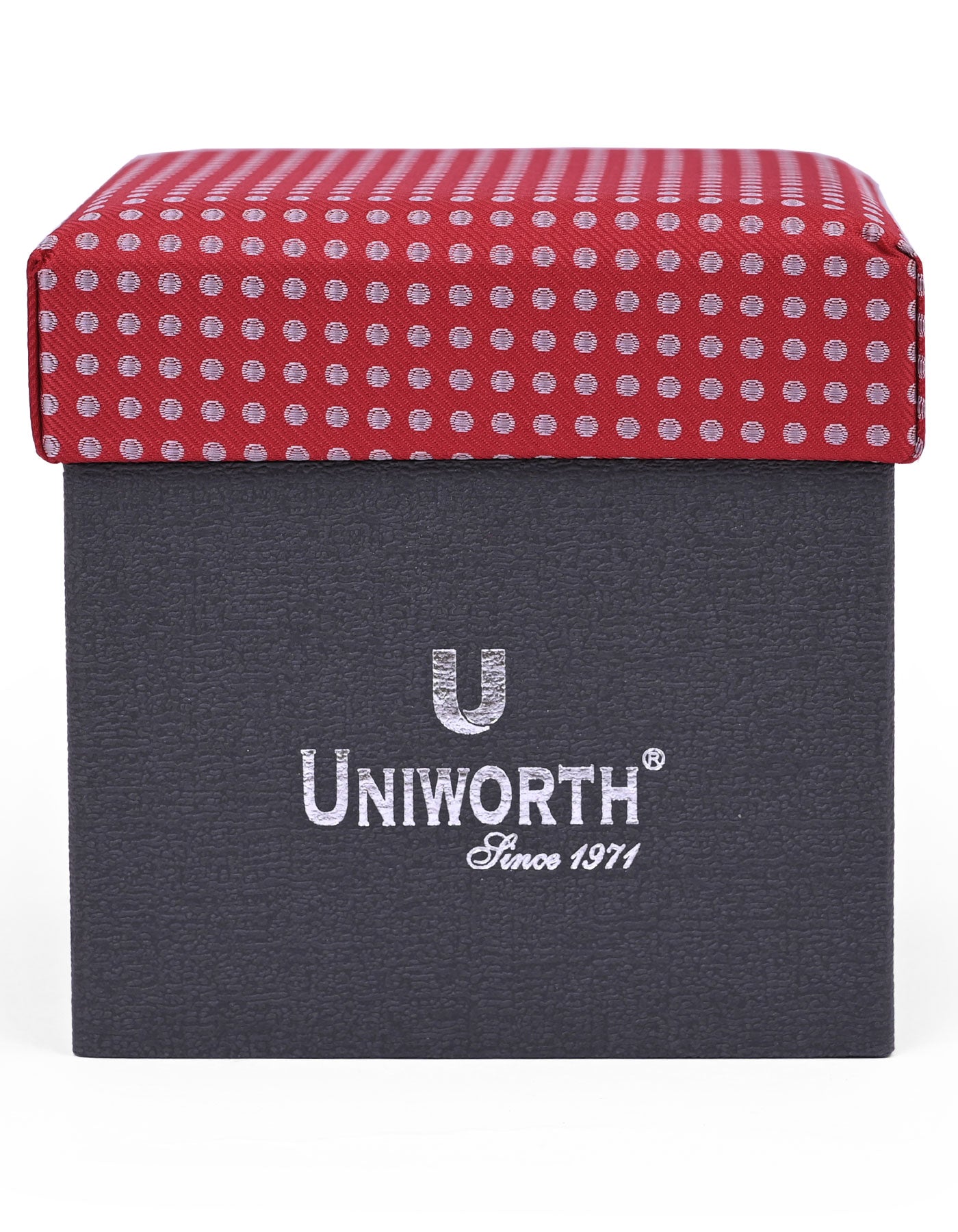 Maroon Geometric Cufflink Tie Set