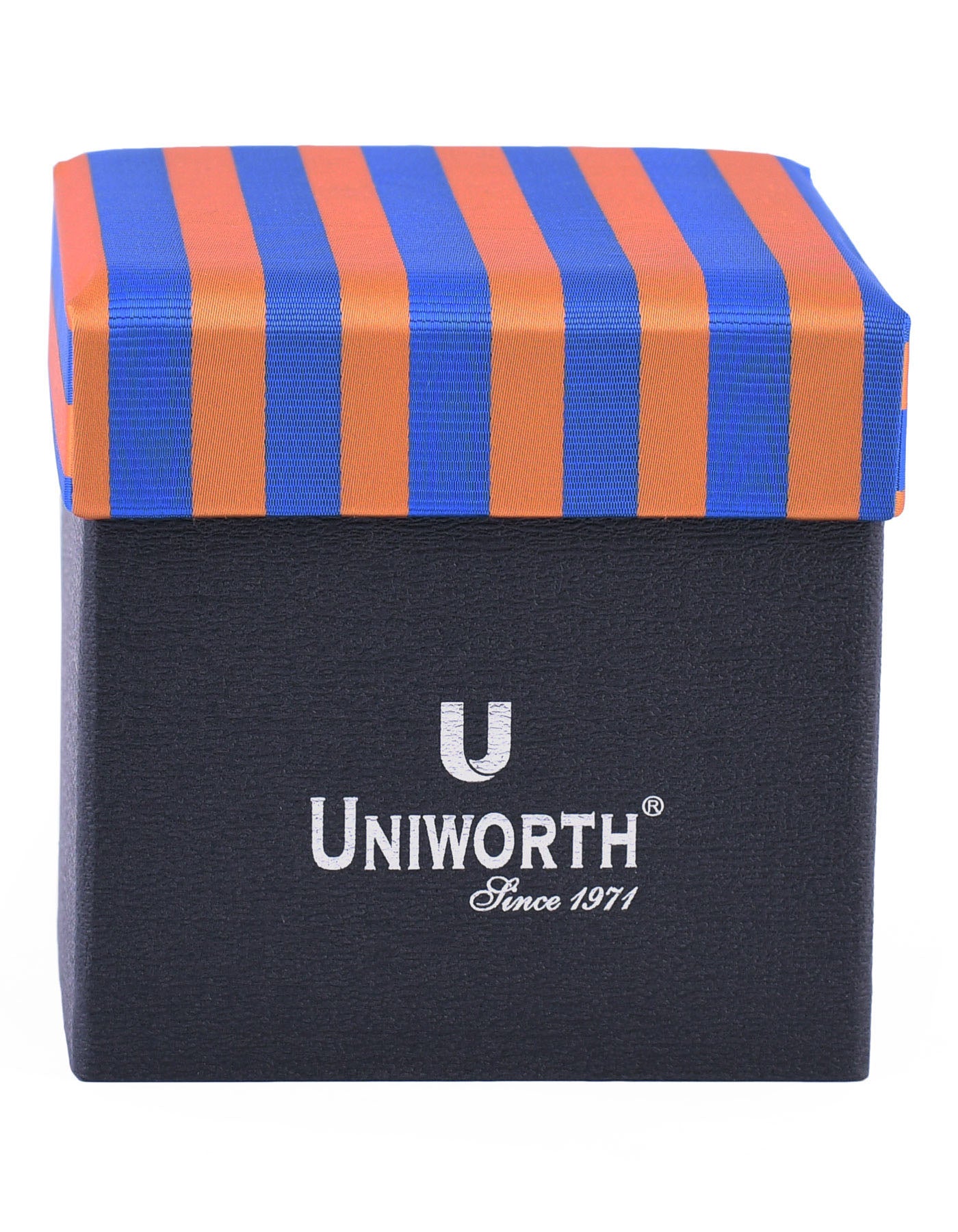 Rust/Blue Stripe Cufflink Tie Set