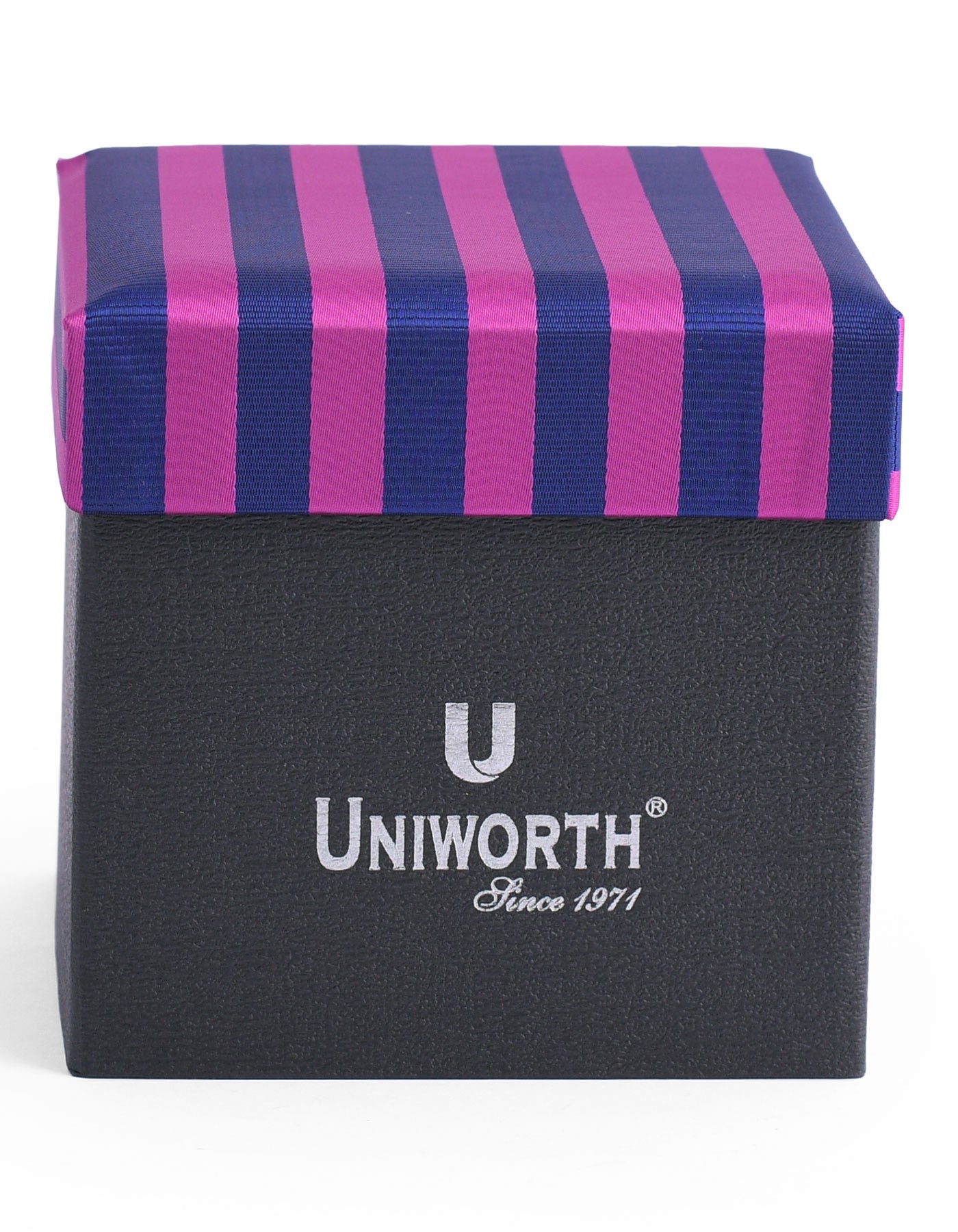 Purple/Navy Stripe Cufflink Tie Set