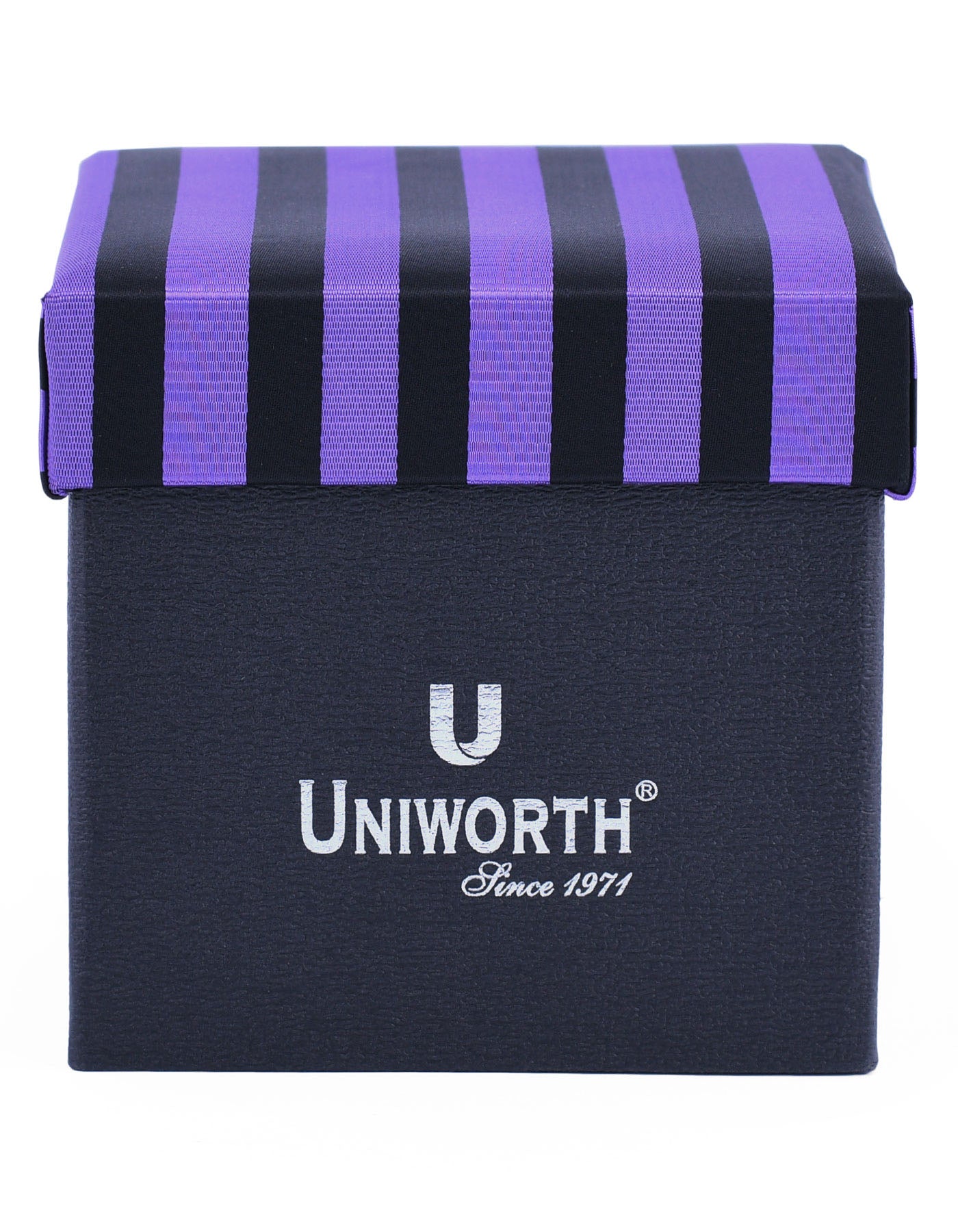 Purple/Black Stripe Cufflink Tie Set