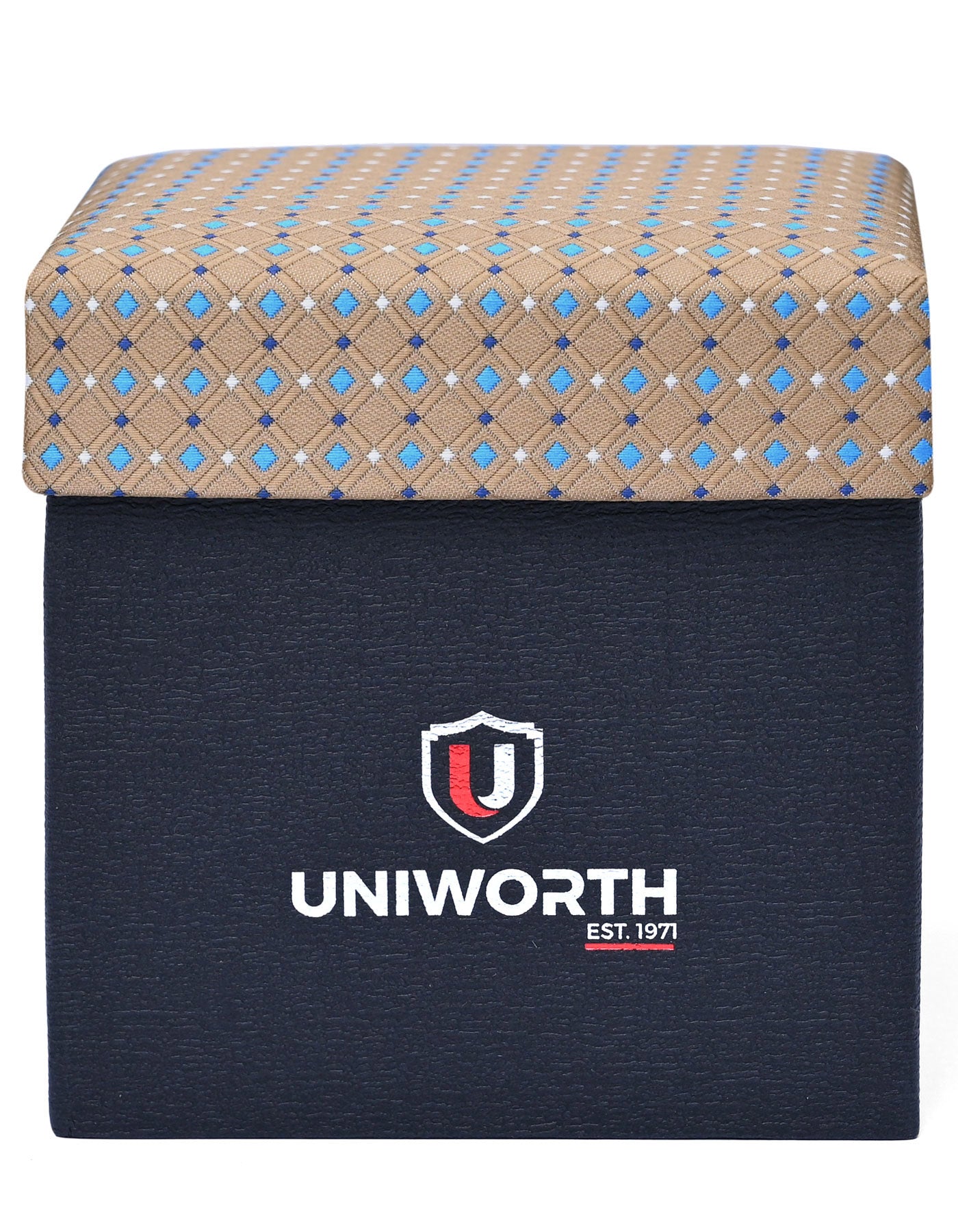 Beige Geometric Cufflink Tie Set