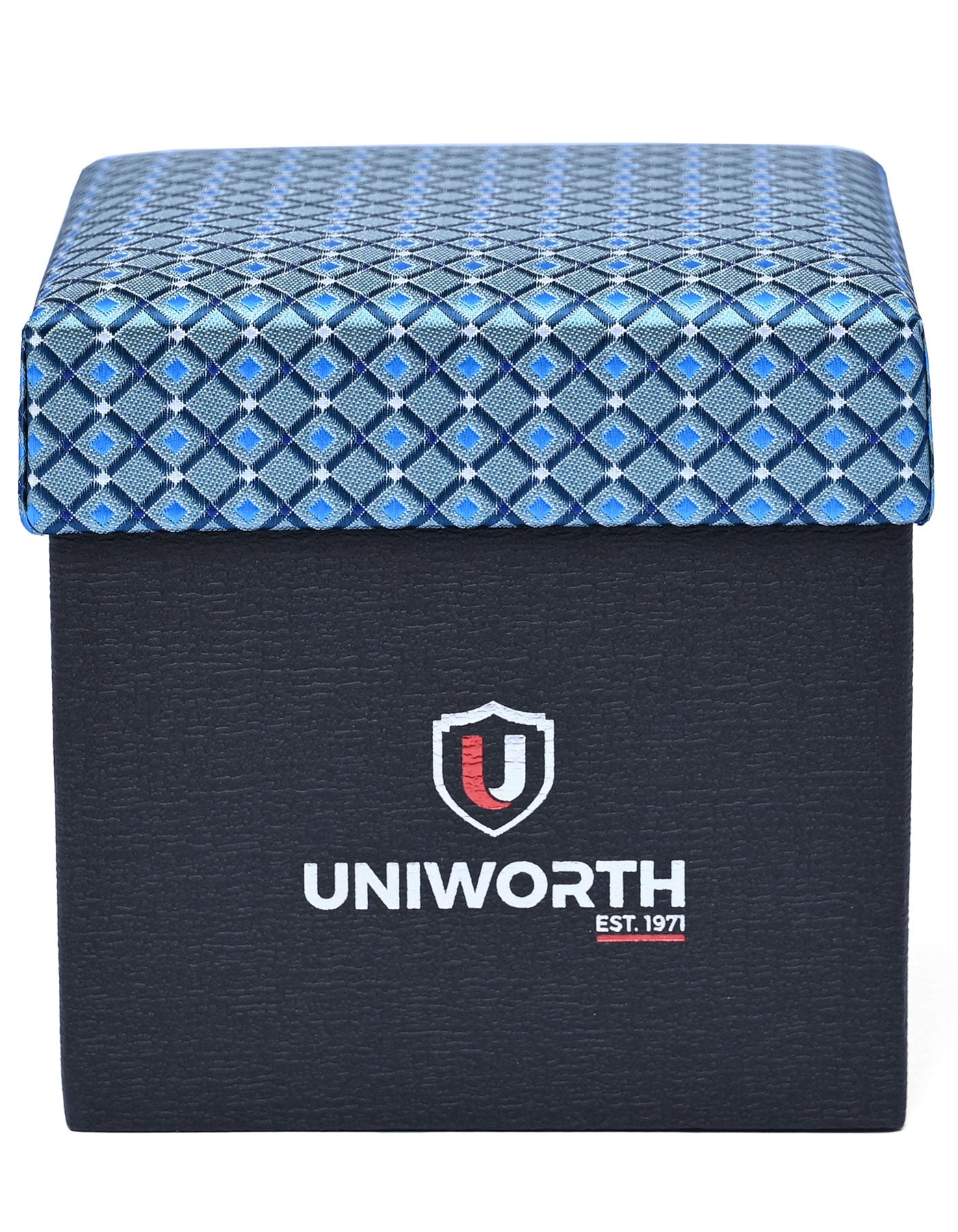 Teal Geometric Cufflink Tie Set