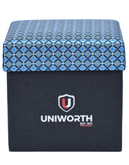 Teal Geometric Cufflink Tie Set