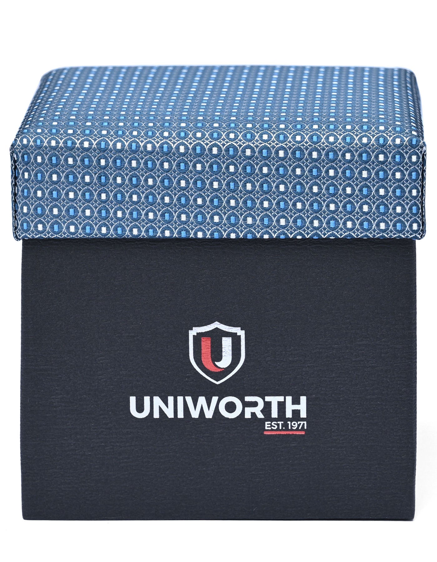 Teal Geometric Cufflink Tie Set