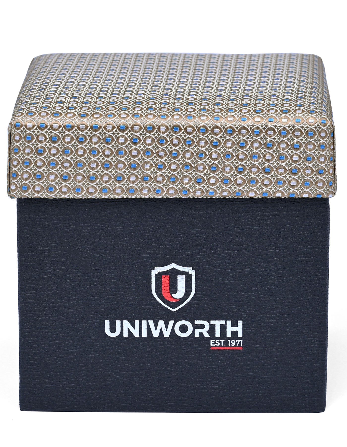 Beige Geometric Cufflink Tie Set