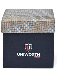 Beige Geometric Cufflink Tie Set