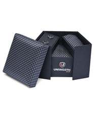 Black Geometric Cufflink Tie Set