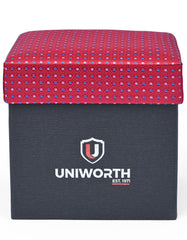 Red Geometric Cufflink Tie Set