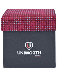 Red Geometric Cufflink Tie Set