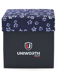 Navy Geometric Cufflink Tie Set