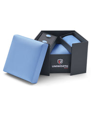 L Blue Geometric Cufflink Tie Set