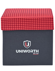 Red Geometric Cufflink Tie Set