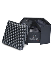 Black Geometric Cufflink Tie Set