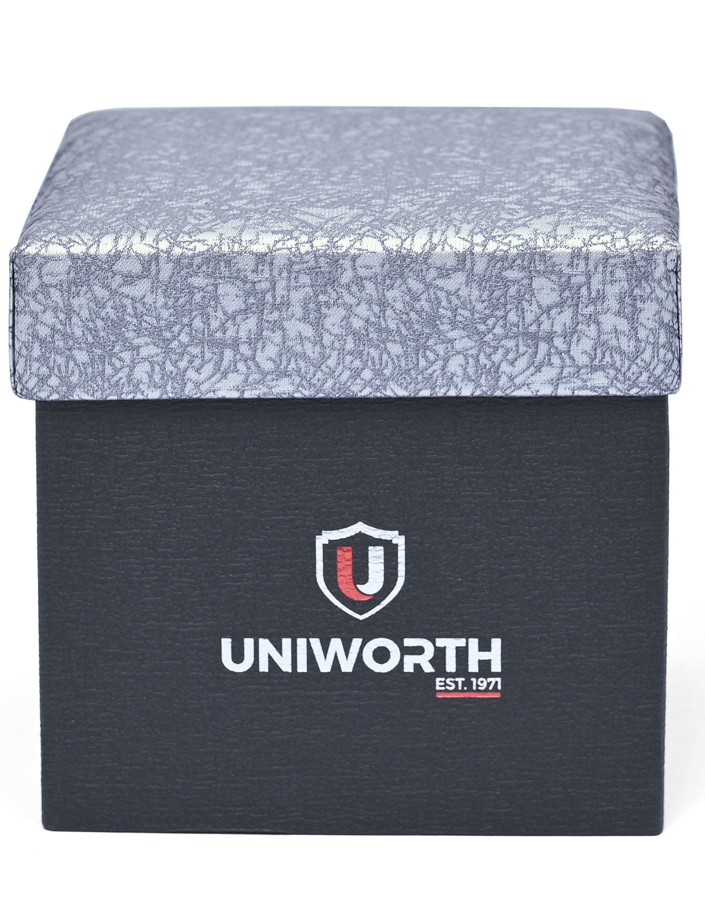 Silver Geometric Cufflink Tie Set