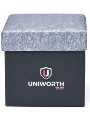 Silver Geometric Cufflink Tie Set