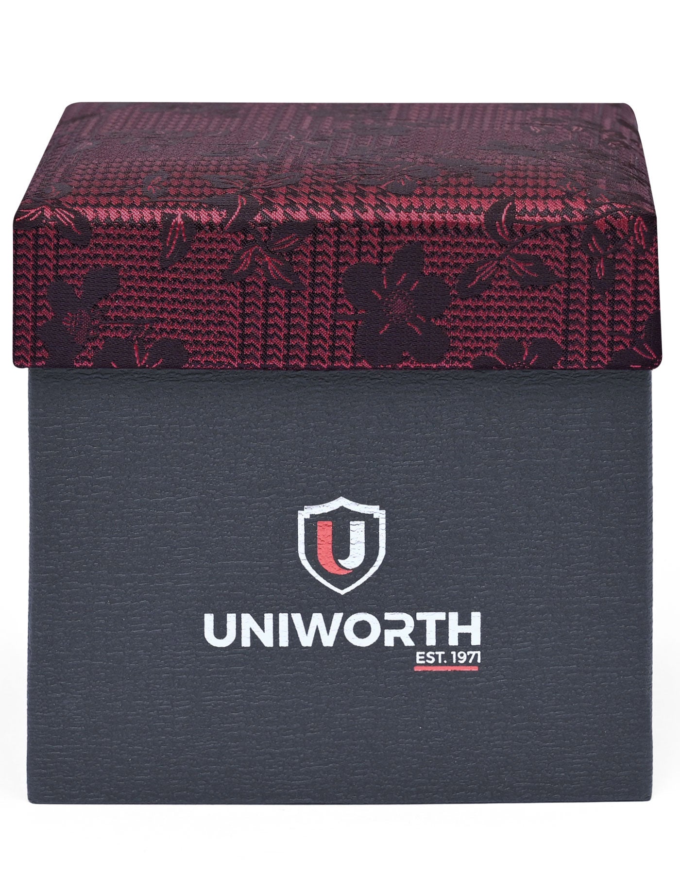 Maroon Geometric Cufflink Tie Set