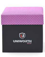 Pink Geometric Cufflink Tie Set