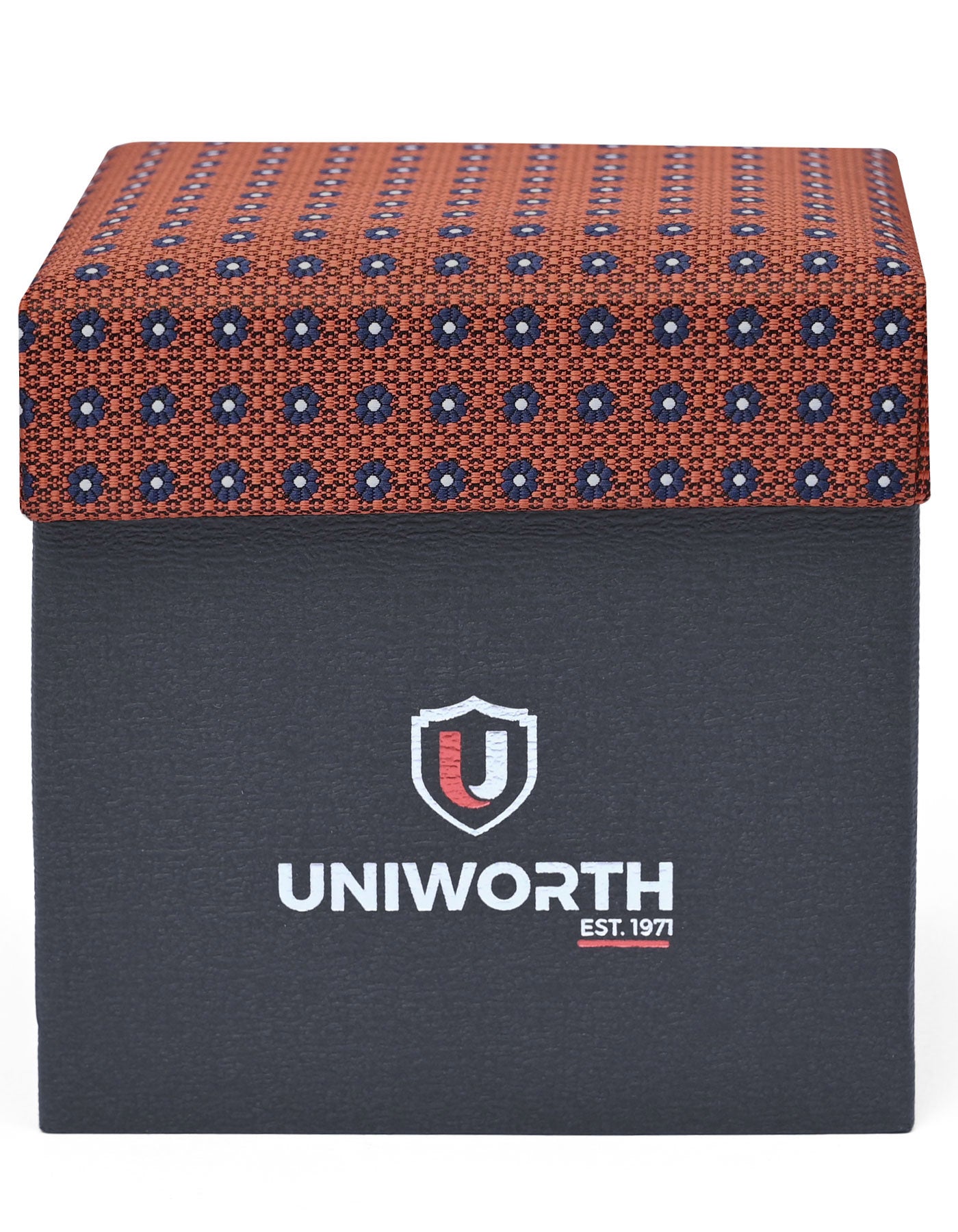 Brown Geometric Cufflink Tie Set