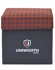 Brown Geometric Cufflink Tie Set