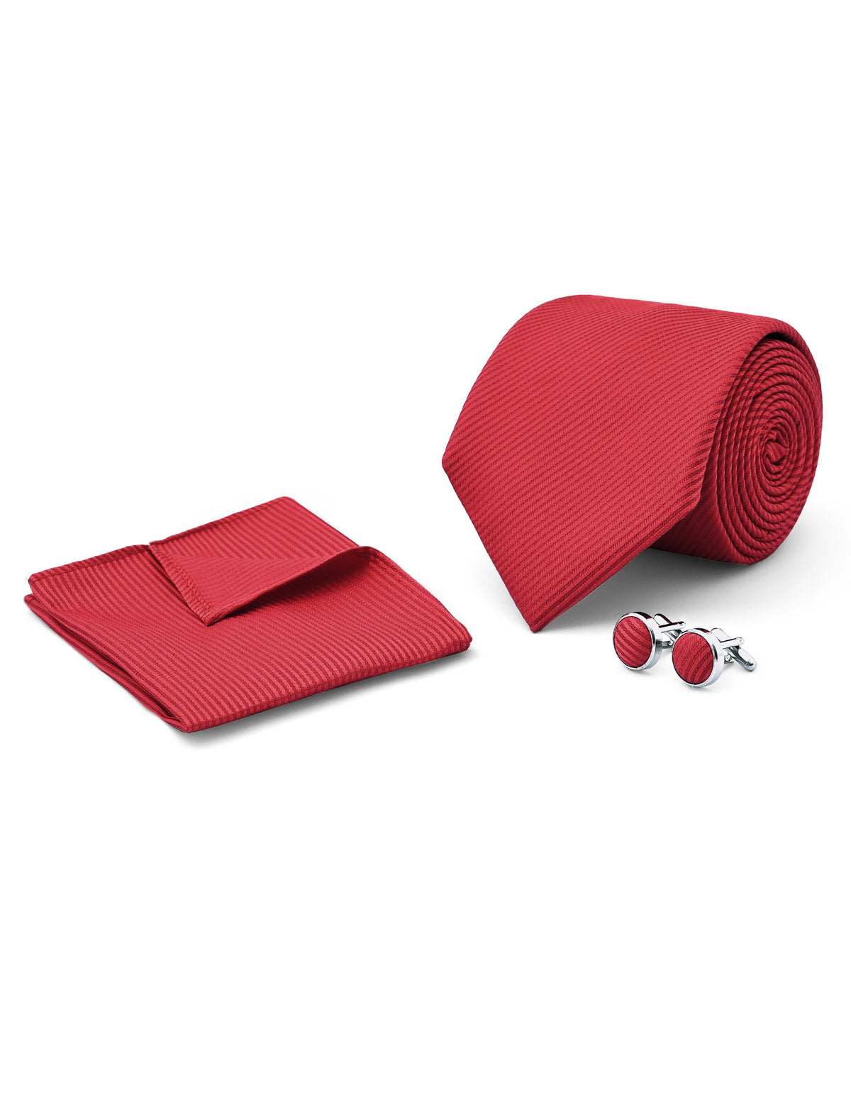 Red Geometric Cufflink Tie Set