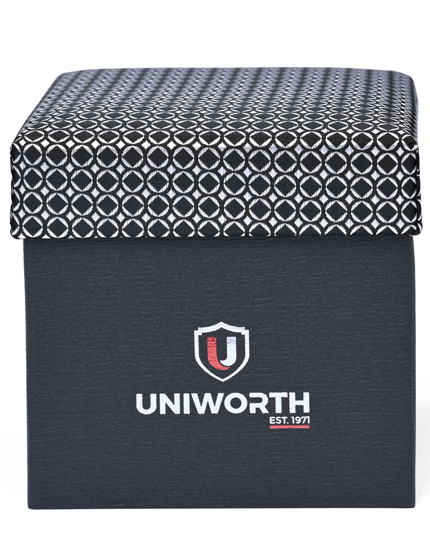 Grey Geometric Cufflink Tie Set