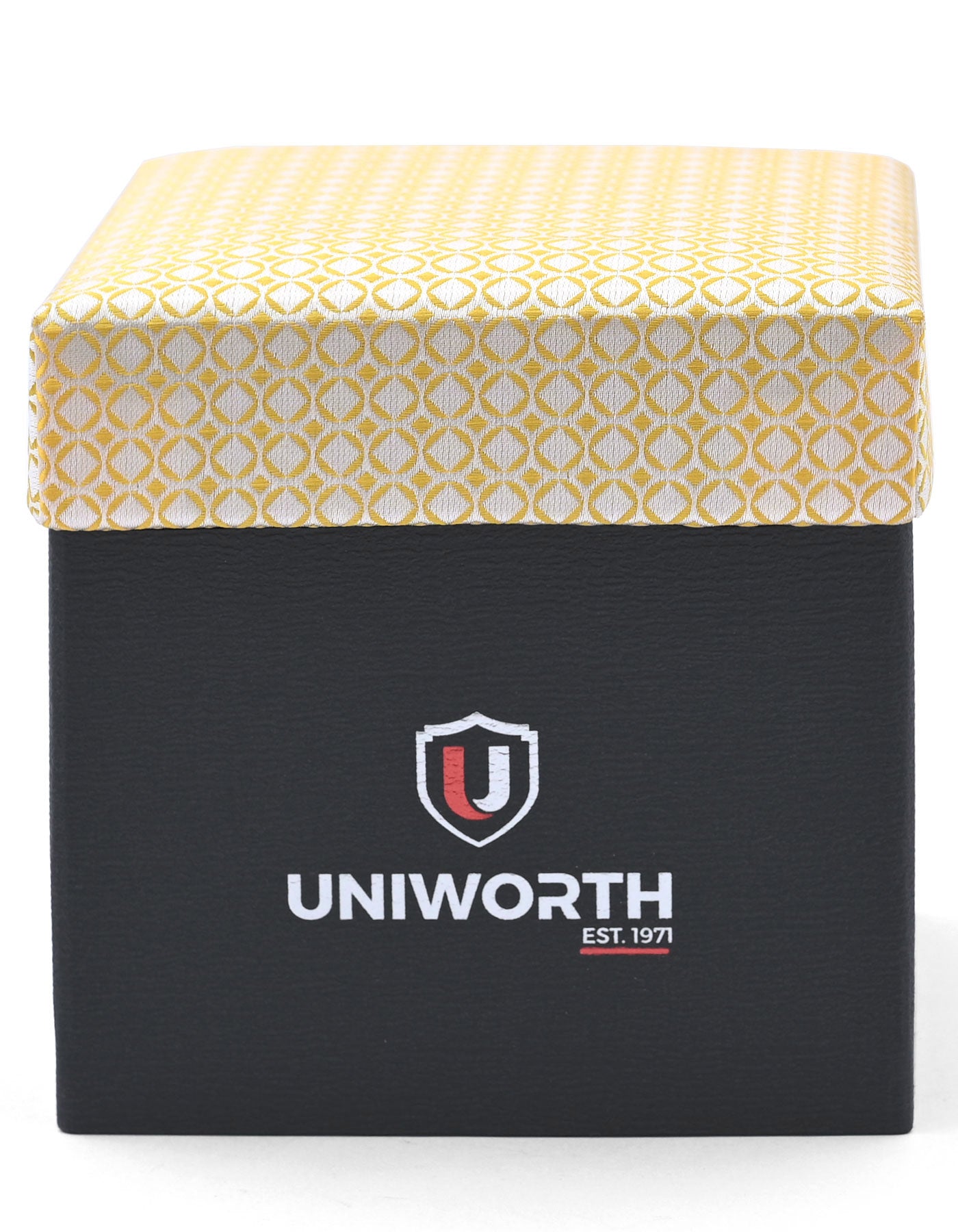 Yellow Geometric Cufflink Tie Set