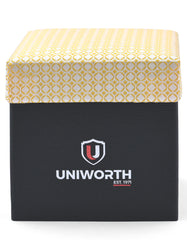 Yellow Geometric Cufflink Tie Set