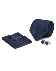 Black Geometric Cufflink Tie Set