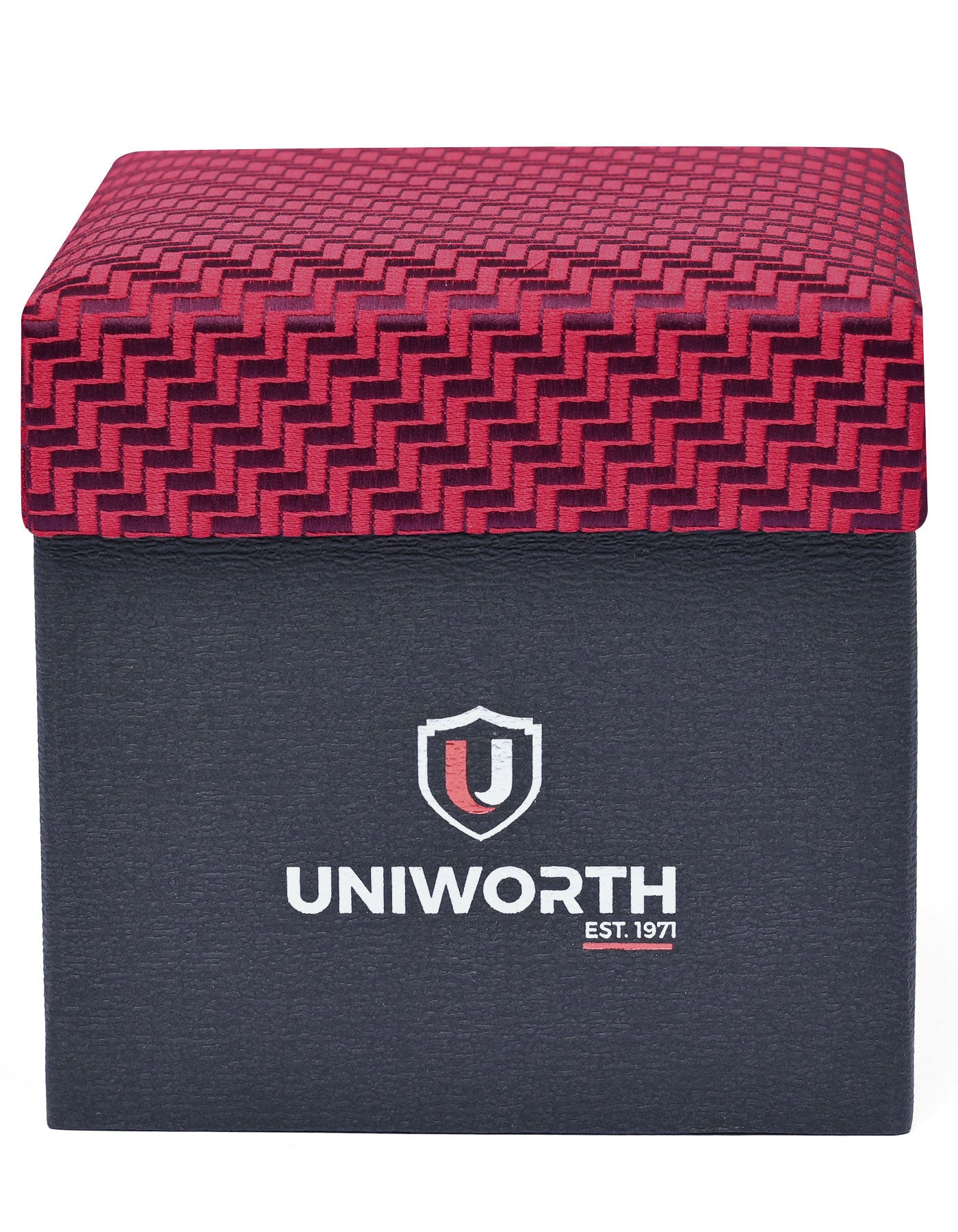 Red Geometric Cufflink Tie Set