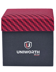 Red Geometric Cufflink Tie Set