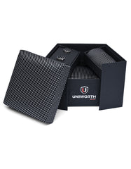 Black Geometric Cufflink Tie Set
