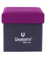 Purple Plain Cufflink Tie Set