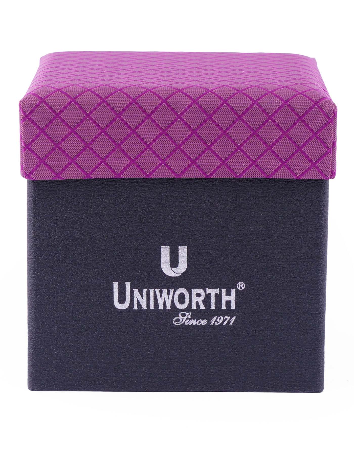Purple Check Cufflink Tie Set