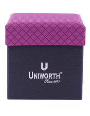 Purple Check Cufflink Tie Set