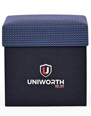 Blue Geometric Cufflink Tie Set