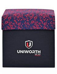 D Navy Floral Cufflink Tie Set