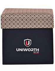 Beige Floral Cufflink Tie Set