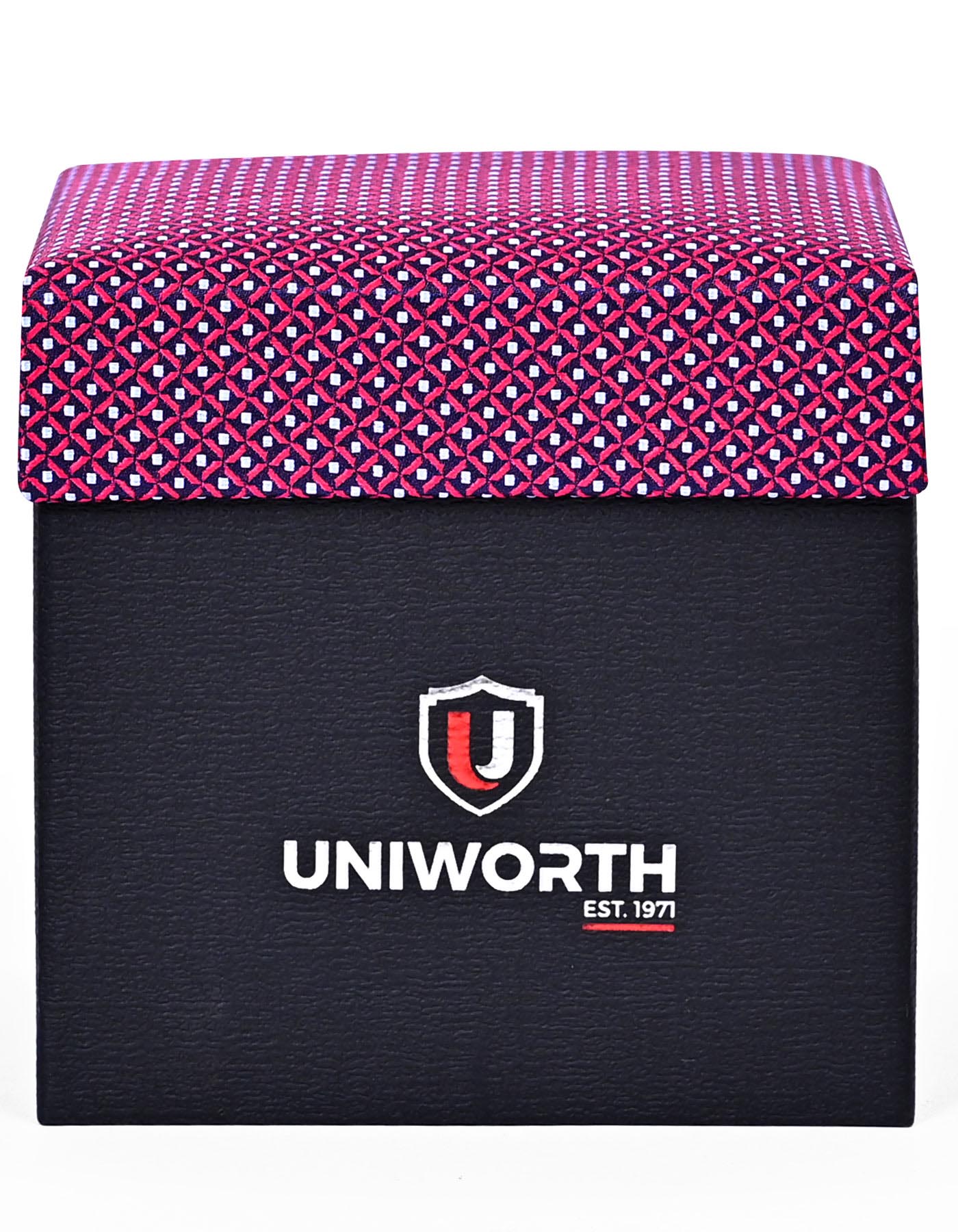 Red Geometric Cufflink Tie Set