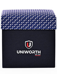 Blue Geometric Cufflink Tie Set