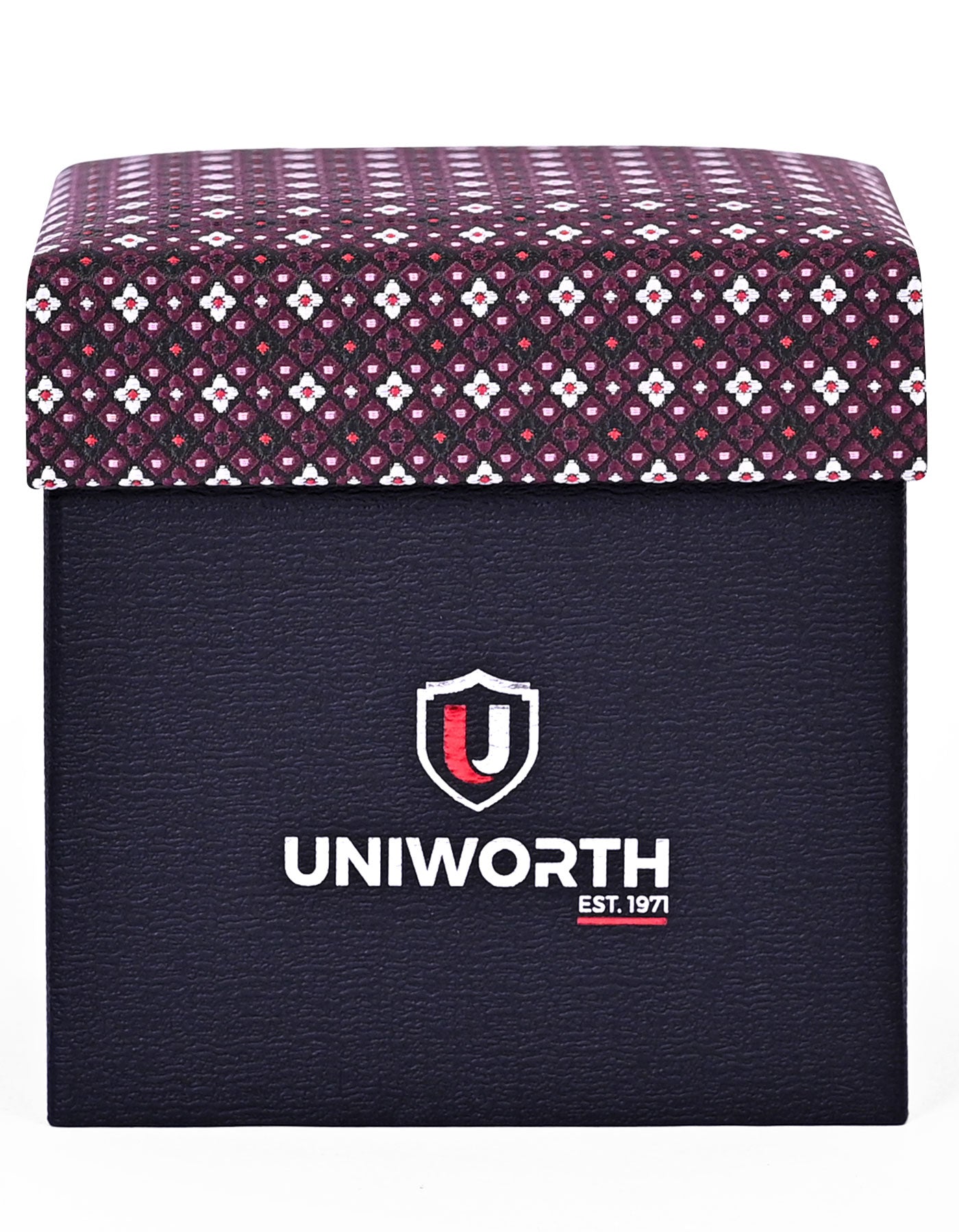 Maroon Floral Cufflink Tie Set