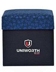 Navy Paisley Cufflink Tie Set