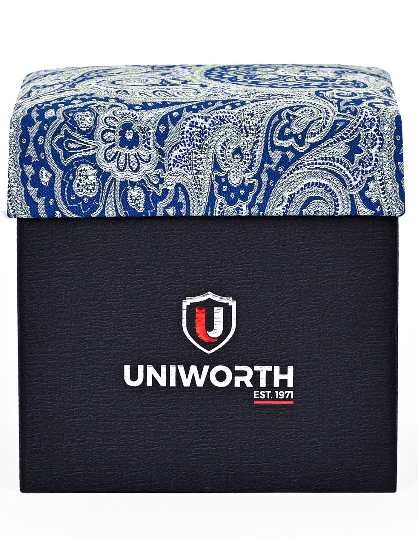 Navy Paisley Cufflink Tie Set