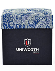 Navy Paisley Cufflink Tie Set