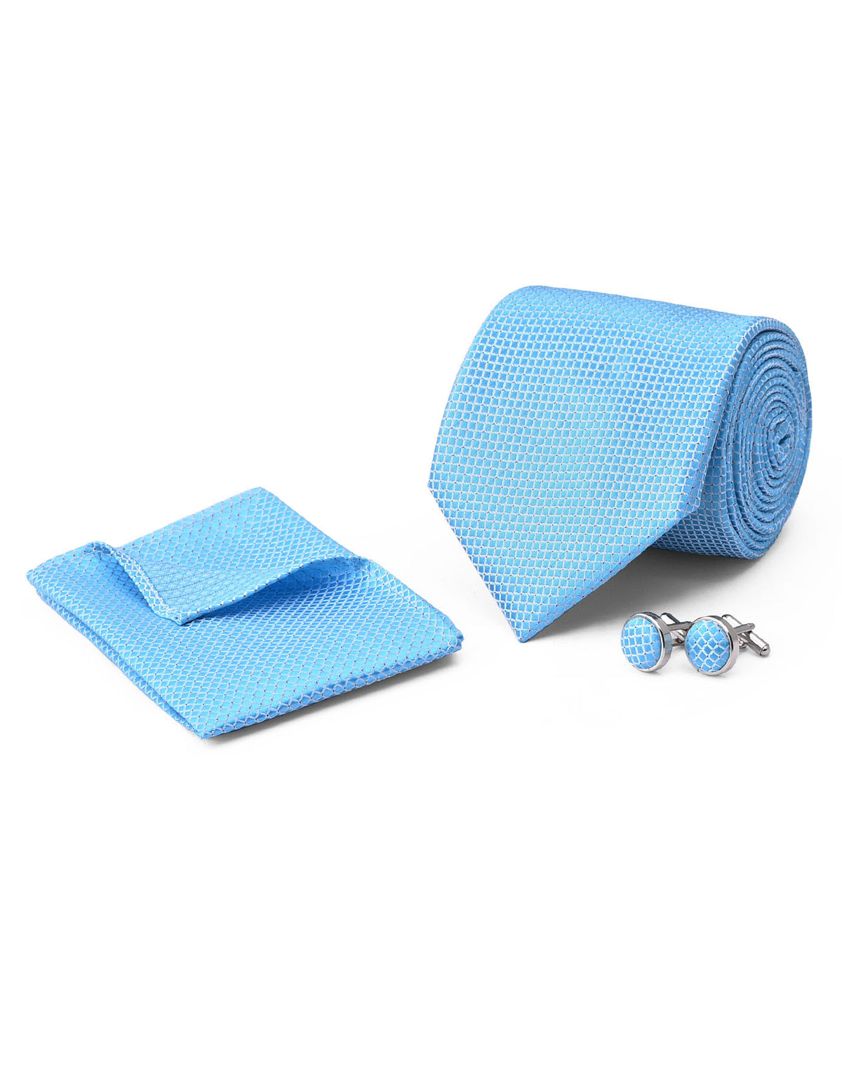 Aqua Self Cufflink Tie Set