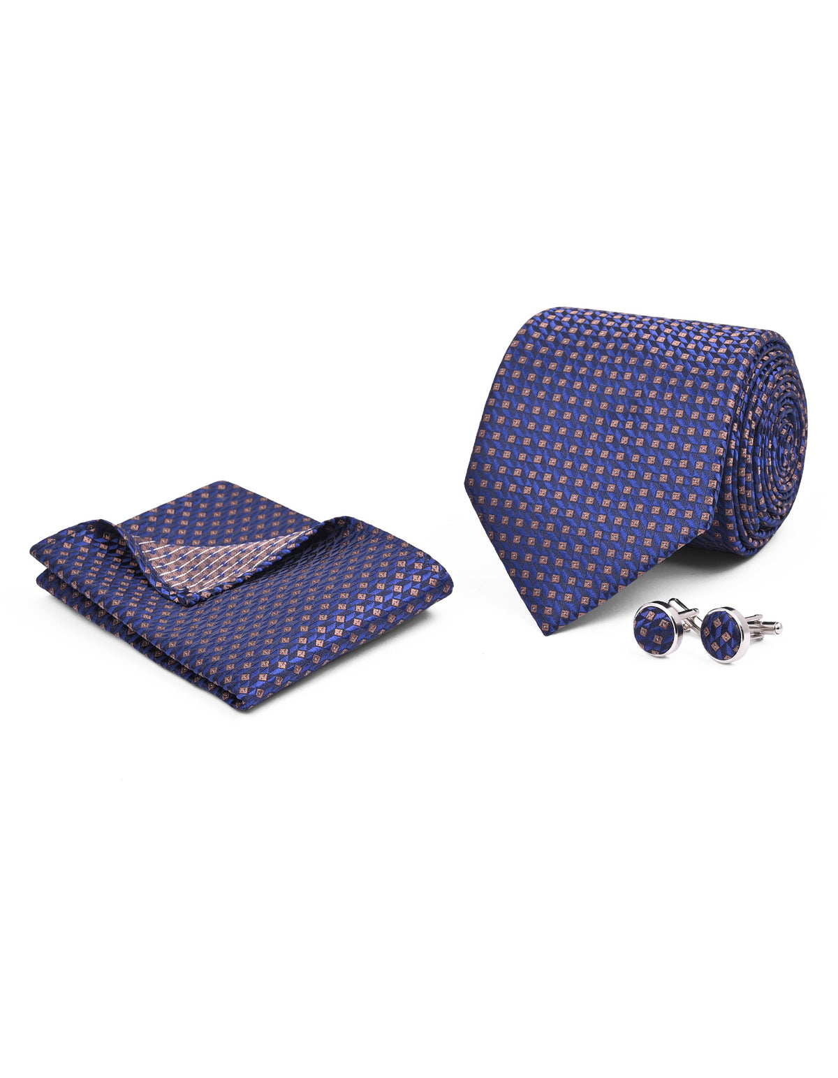 Navy Self Cufflink Tie Set