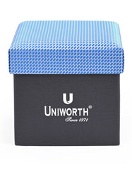 Blue Self Cufflink Tie Set