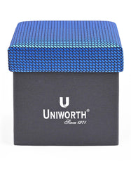 Blue Self Cufflink Tie Set