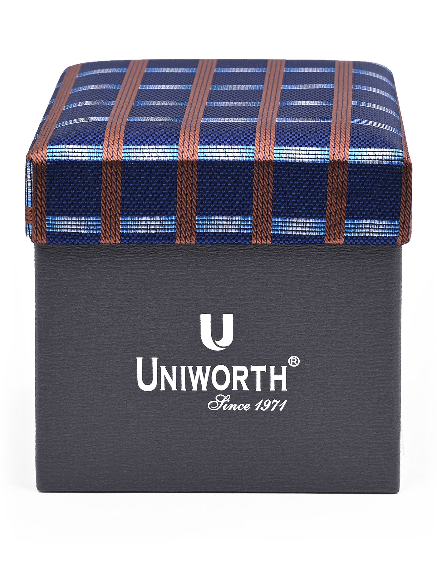 Navy Check Cufflink Tie Set