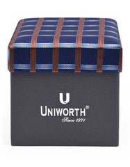 Navy Check Cufflink Tie Set